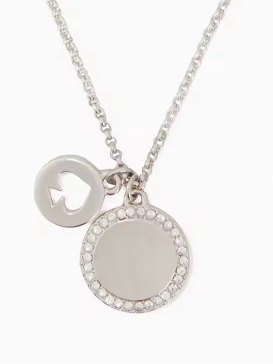 kate spade Jewelry - kate spade silver-tone pendant necklace with pink pouch